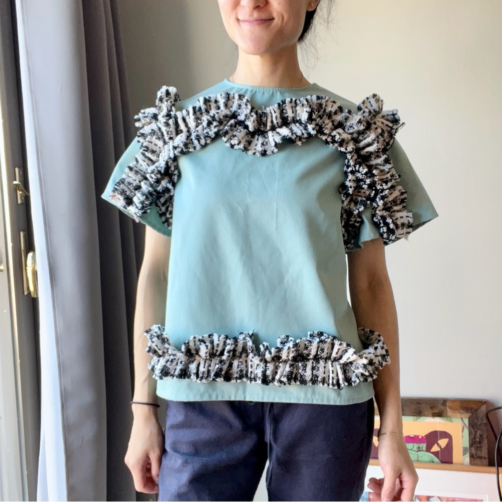 Miss Bos handmade in Belgium ruffle shirt